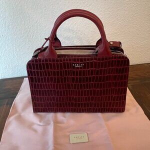 Radley London Millbank Leather Tote Handbag - Merlot Croc